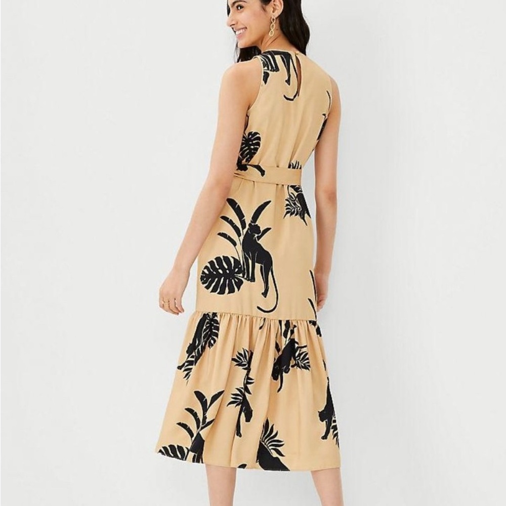 Ann Taylor Beige and Black Midi Dress - Picture 2 of 5
